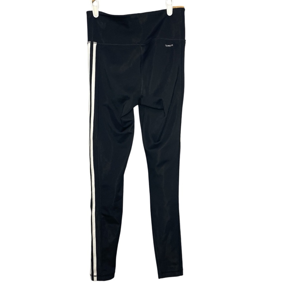 Adidas Climalite 3-Stripe Full Length Tights Womens Small S Black White CW5146 - Picture 2 of 4